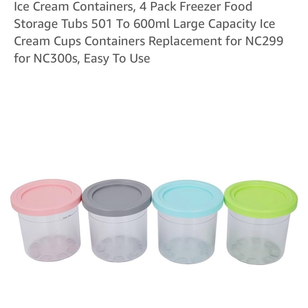 Ice Cream Containers with Multicolor Lids